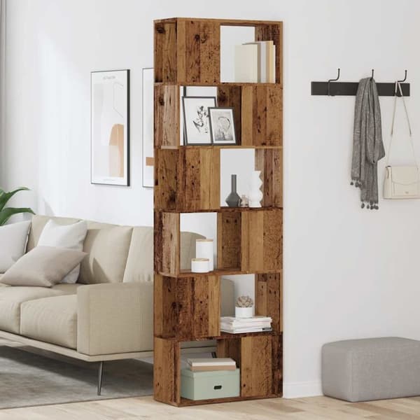vidaXL bogreol/rumdeler 60x24x186 cm antikt træ