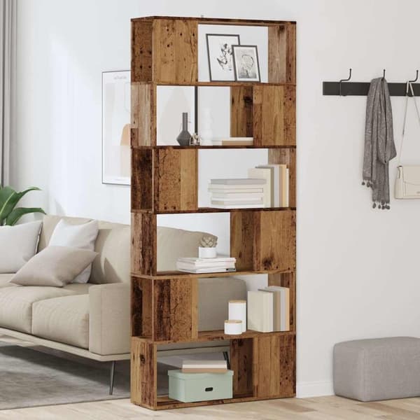 vidaXL bogreol/rumdeler 80x24x186 cm antikt træ