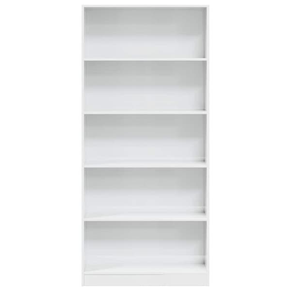 vidaXL Bokhylle høyglans hvit 80x24x176 cm konstruert tre