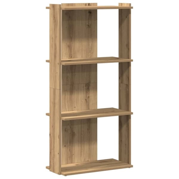vidaXL Bokhylle 3 etasjer artisan eik 60x30x120 cm konstruert tre