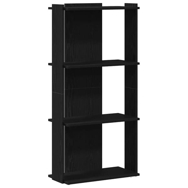 vidaXL Bokhylle 3 etasjer svart 60x30x120 cm konstruert tre