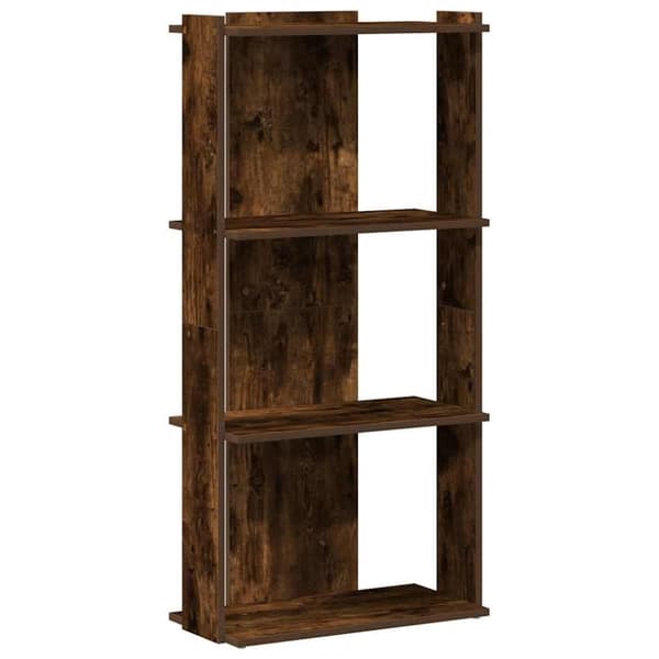 vidaXL Bokhylla 3 hyllplan rökfärgad ek 60x30x120 cm konstruerat trä