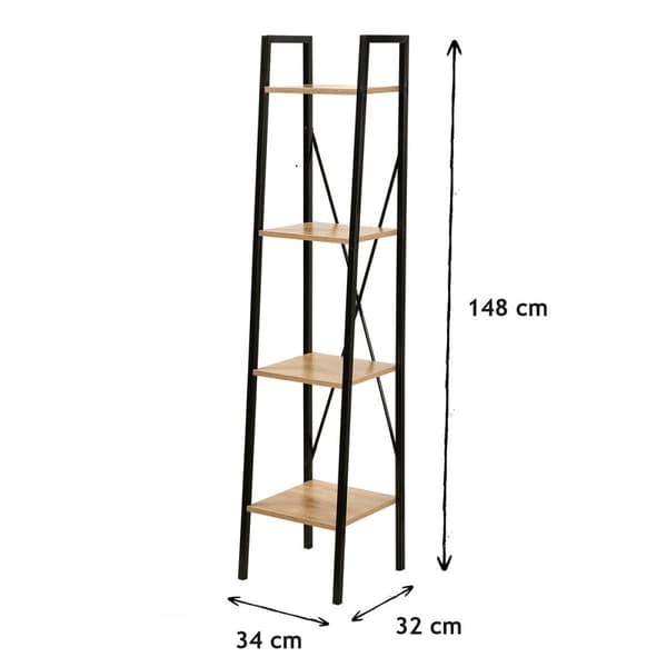 Kolonnhylla 4 nivåer H148 cm - LEXIE