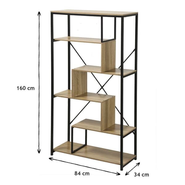 Bokhylla med hyllplan 6 nivåer H160 cm