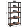 Miniatyrbild 5 av 7: Etagère de rangement industrielle en métal noir avec niveaux réglables - L75 x H150 cm