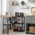 Miniatyrbild 6 av 7: Etagère de rangement industrielle en métal noir avec niveaux réglables - L75 x H150 cm