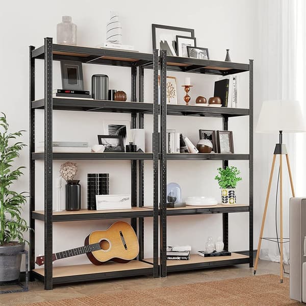 Industriell hylla 5 nivåer Modulär på kontor - L90 x H180 cm