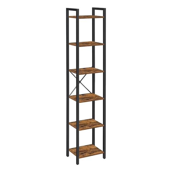 6-vånings industrihylla i metall och trä - L40 x H187,5 cm