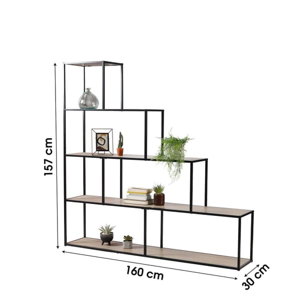 5 nivås trappdesign bokhylla - L160 x H157 cm - Colorado