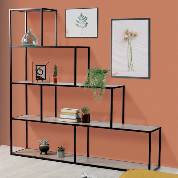 5 nivås trappdesign bokhylla - L160 x H157 cm - Colorado