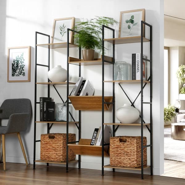 11-våningshylla i industriell stil - L125 x H150 cm