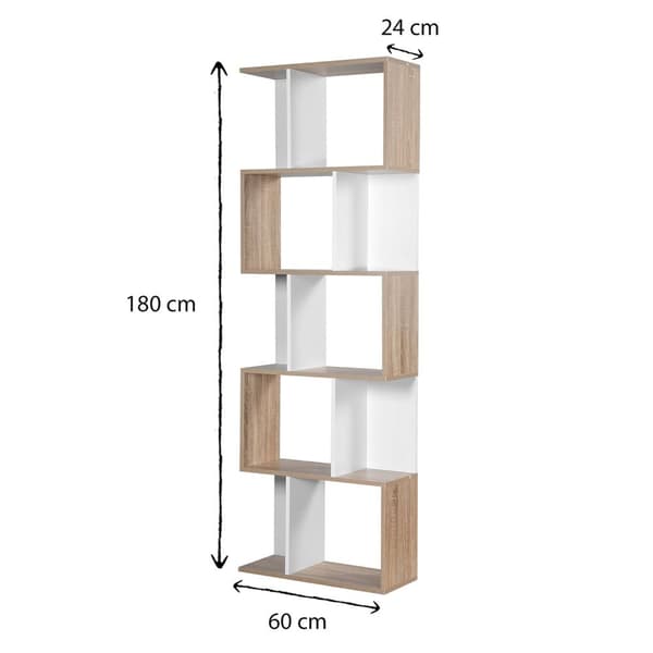 Flerfacks bokhylla H180 cm - Trä och Vit Dekor
