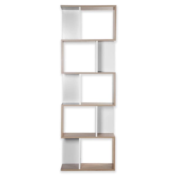 Flerfacks bokhylla H180 cm - Trä och Vit Dekor