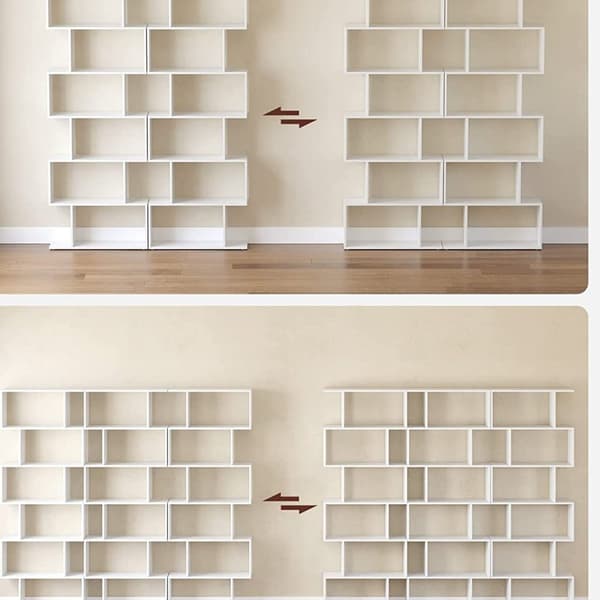 Bibliothèque blanche à 6 niveaux - L70 x H190,5 cm