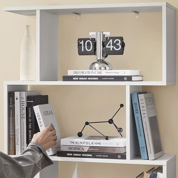 Bibliothèque blanche à 6 niveaux - L70 x H190,5 cm