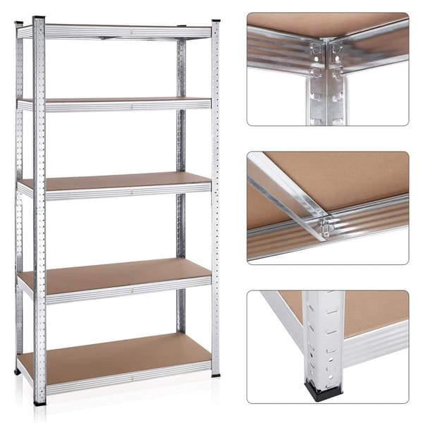 Set med två 5-planshyllor med justerbara brädor - H180 cm