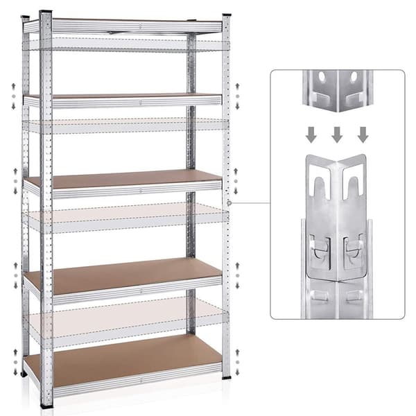 Set med två 5-planshyllor med justerbara brädor - H180 cm
