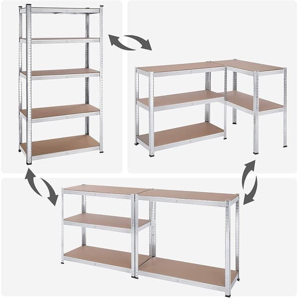 Set med två 5-planshyllor med justerbara brädor - H180 cm