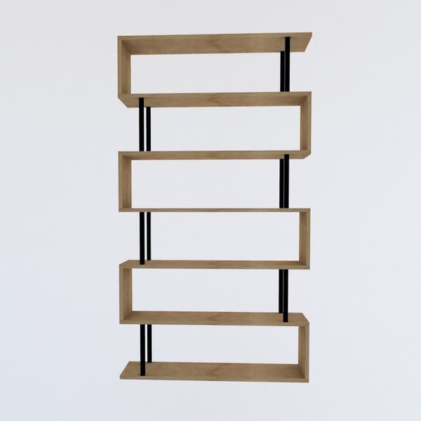 Hylla med 7 hyllplan, dekor av safirek L90 cm - Hector