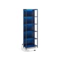 Miniatyrbillede 1 af 7: Rootz 6-tiers reol med lys - Displayhylde - Opbevaringsorganisering - Stål og spånplade - Ibenholtsort - 30,3 cm x 60 cm x 178,6 cm