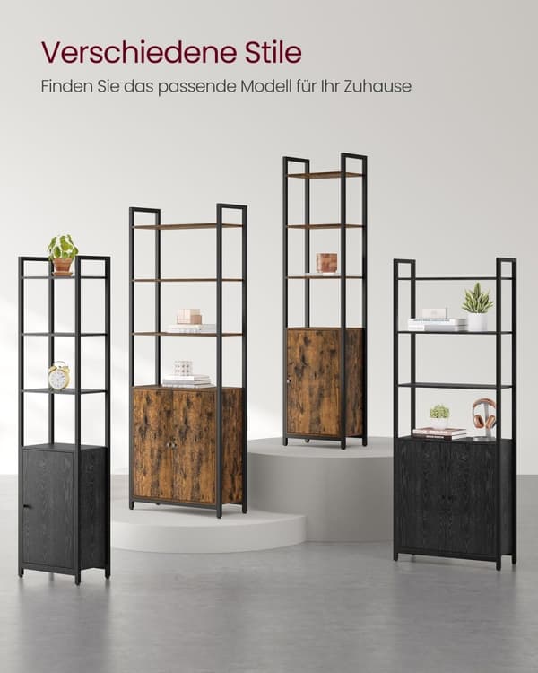 Rootz reol med 24 x 40 x 159,5 cm - Ebony Black - Ink Black - Stilfuld opbevaring - 11,6 kilogram