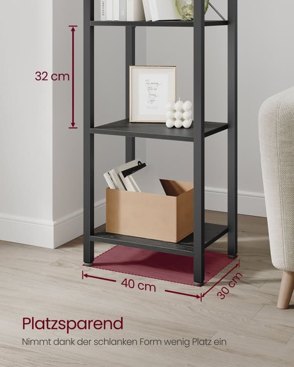 Rootz reol med 6 hylder - Vitrineskab - Opbevaringsstativ - Nem montering - 90 cm x 30 cm x 180 cm