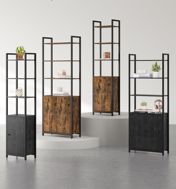 Rootz Bogreol - Opbevaringsenhed - Reoler - Ibenholtssort - Blæksort - 24 cm x 60 cm x 159,5 cm