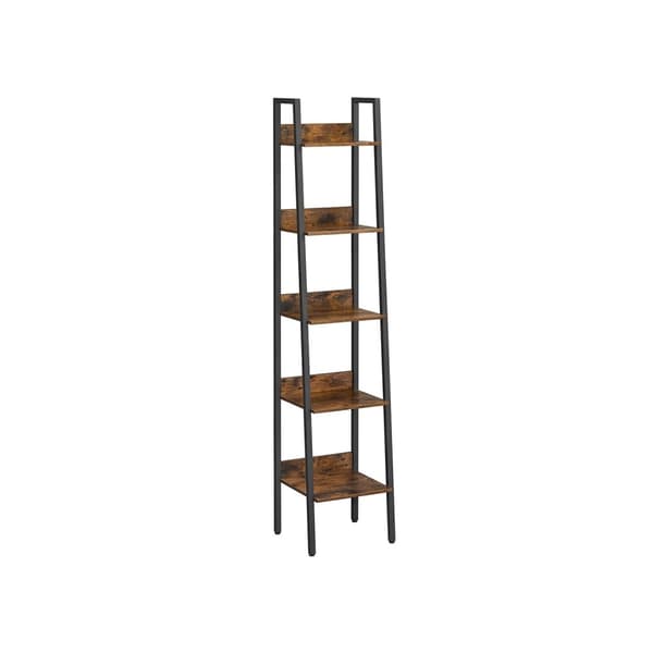 Rootz Industrial Design -tikapuuhylly - 5-kerroksinen kirjahylly - Vintage esittelyteline - lastulevy teräs - 33,8 cm x 30 cm x 170 cm