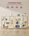 Miniatyrbillede 3 af 6: Rootz Glas reol - Hylde Organizer - Display Stand - Hærdet glas - Stålramme - 30 cm x 100 cm x 103 cm - Gennemsigtig bleg guld