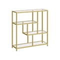 Miniatyrbillede 1 af 6: Rootz Glas reol - Hylde Organizer - Display Stand - Hærdet glas - Stålramme - 30 cm x 100 cm x 103 cm - Gennemsigtig bleg guld