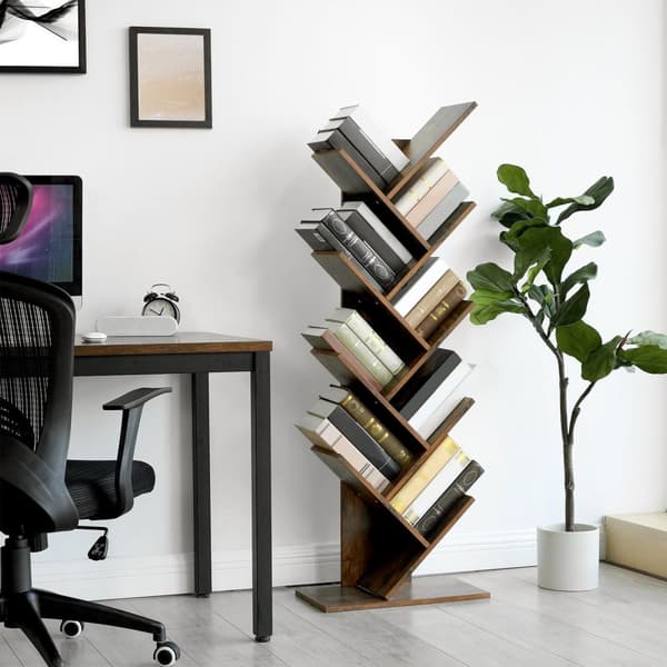 Bokhylla - 8 nivåer - Standing Plank - Book Rack - Brown