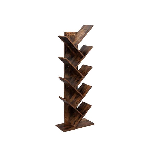 Bokhylla - 8 nivåer - Standing Plank - Book Rack - Brown
