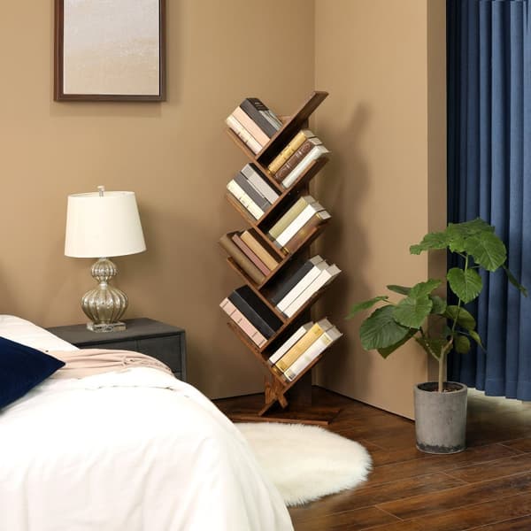 Bokhylla - 8 nivåer - Standing Plank - Book Rack - Brown