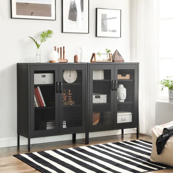 Opbevaringsskab - Stue Cabinet - Døre - Metal - Sort