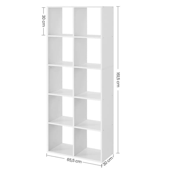 Bogreol - Stue Cabinet - Opbevaringsskaber - med 10 rum - Hvid