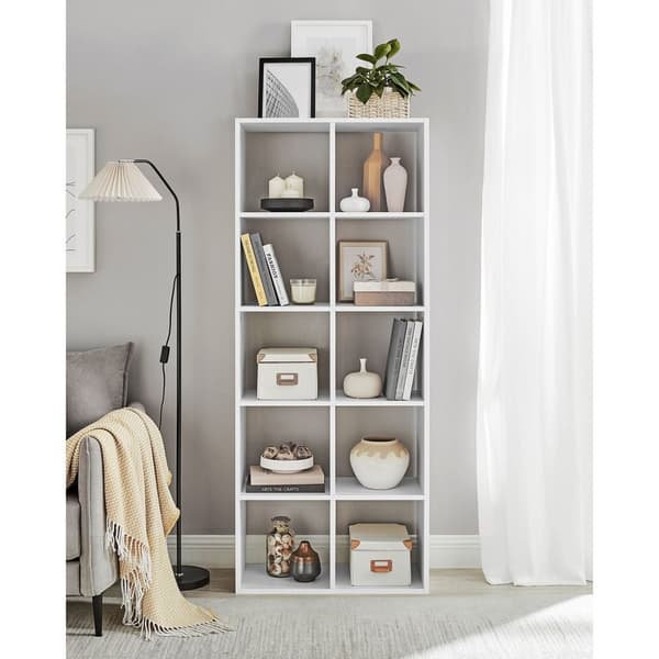 Bogreol - Stue Cabinet - Opbevaringsskaber - med 10 rum - Hvid