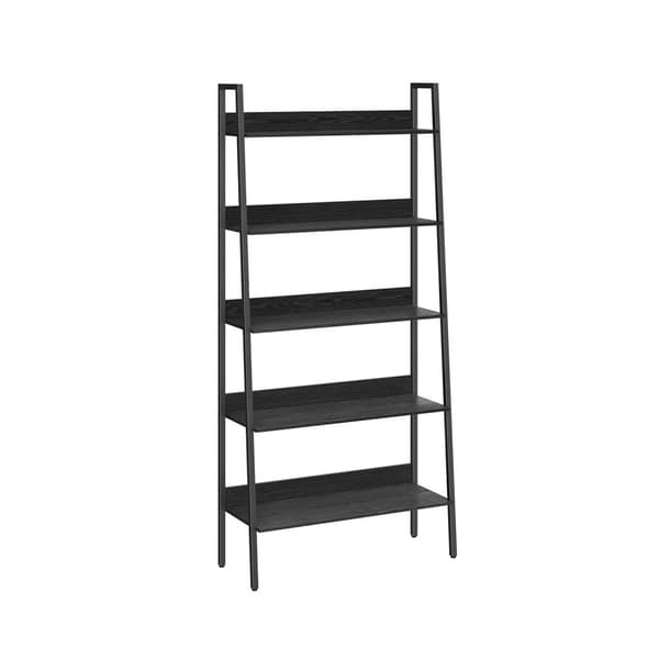 Bogreol-5 niveauer-industrielt design-Ebony Black-blæk Zwart