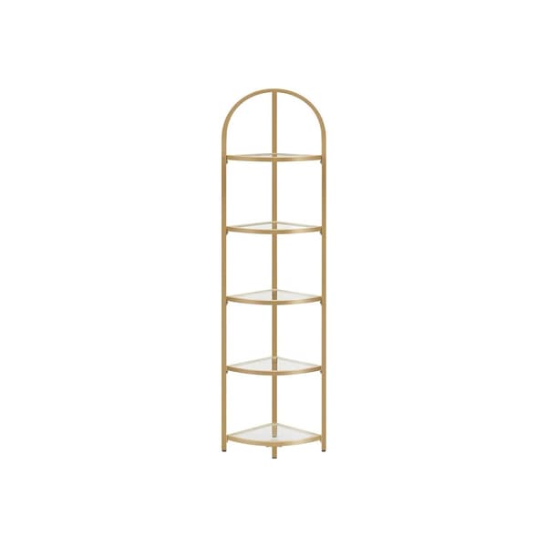 Corner Board - Corner Bookcase - Standing Rack - Med 5 hyllor - Metal Frame