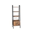 Miniatyrbild 1 av 7: Bokhylla - Stående stege rack med skåp - industriell design - brun/svart