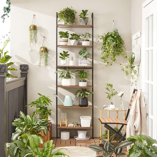 Bokhylla - Ladderboard - 6 Brädor - 60 x 30 x 204,8 cm - Industriell design