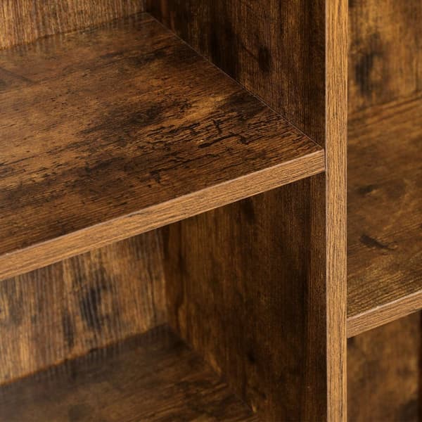 Bogreol - Stående boghylde - 5 rum - Stue Cabinet - Brun