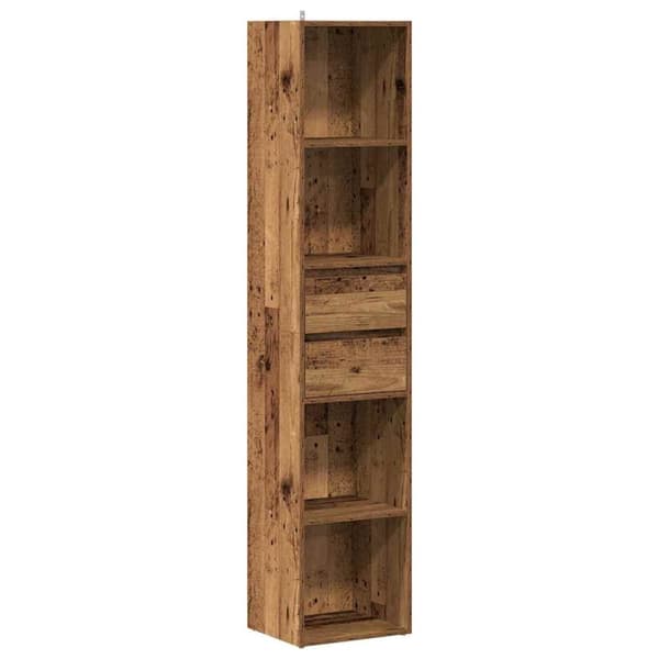 vidaXL Kirjahylly vanhaa puuta 36x30x171 cm lastulevy