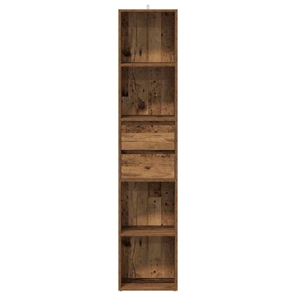 vidaXL Kirjahylly vanhaa puuta 36x30x171 cm lastulevy