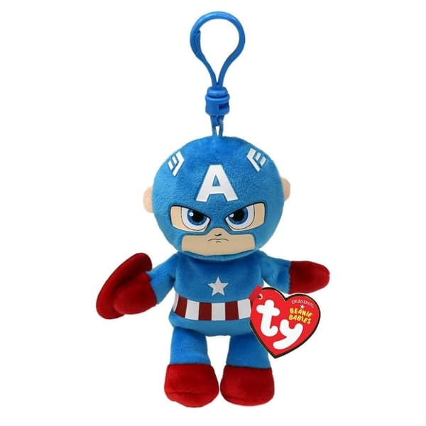 TY Beanie Babies Clip Marvel Plyschleksak Captain America 12 cm
