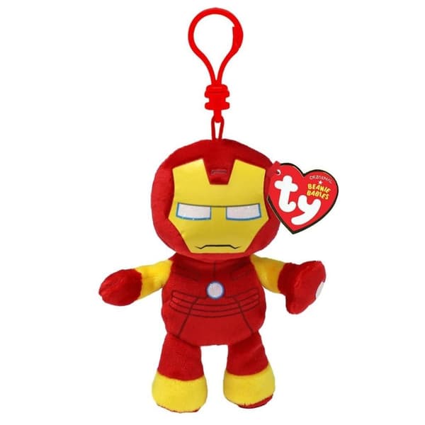 TY Beanie Babies Clip Marvel Plys Legetøj Iron Man 12 cm