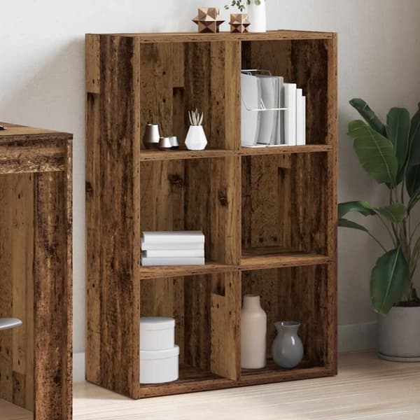 vidaXL bogreol/skænk 66x30x98 cm konstrueret træ antikt træ