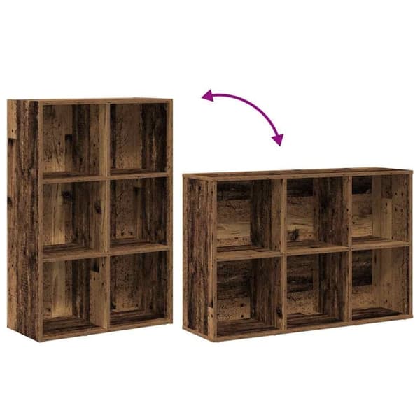 vidaXL bogreol/skænk 66x30x98 cm konstrueret træ antikt træ