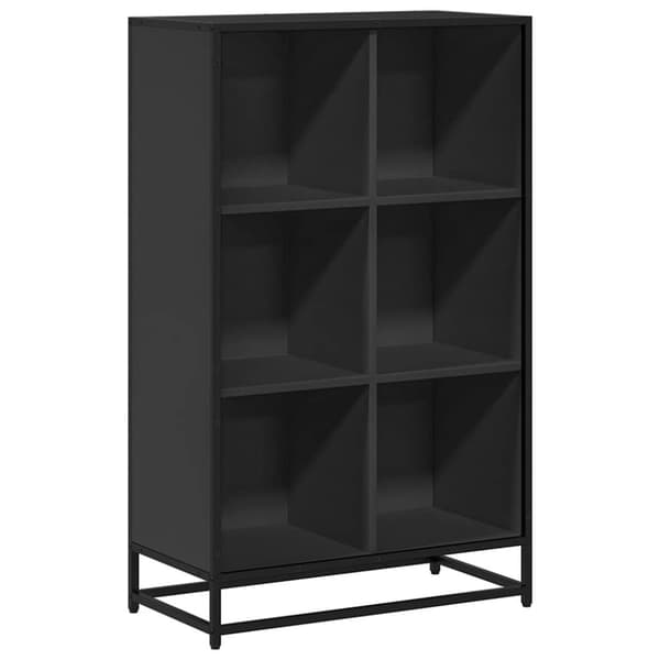 vidaXL Bokhylle svart 65,5x33x107,5 cm konstruert tre