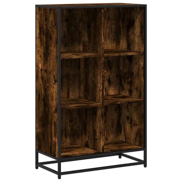 vidaXL Bokhylle røkt eik 65,5x33x107,5 cm konstruert tre