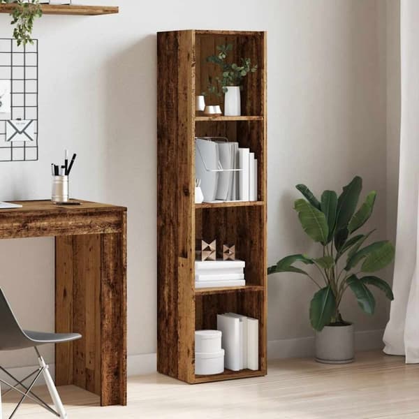 vidaXL bogskab 36x30x143 cm konstrueret træ antikt træ